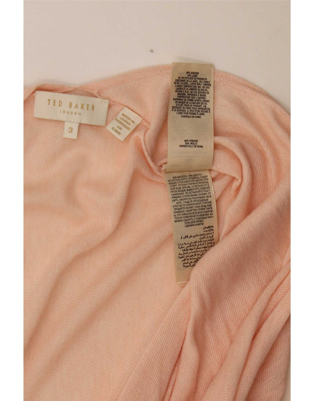 Maglione cardigan lungo oversize da donna Ted Baker taglia 3 rosa medio