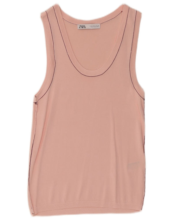 Canotta da donna Zara UK 12 Viscosa rosa medio