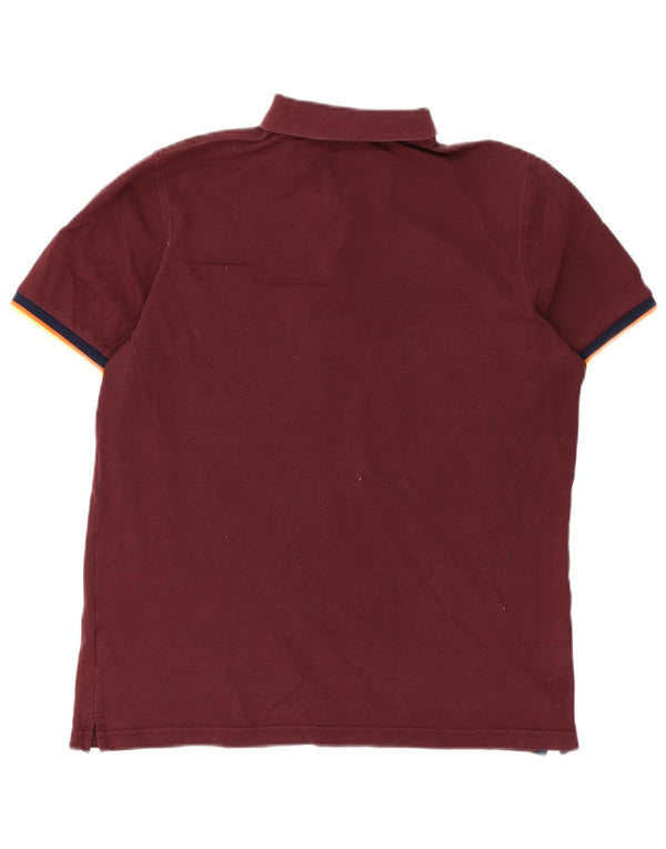 Polo Uomo K-Way Large in cotone a righe bordeaux