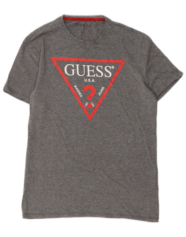 T-shirt grafica da uomo Guess in cotone grigio medio