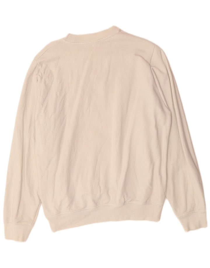 DIESEL Felpa con grafica da uomo Maglione piccolo in cotone bianco sporco