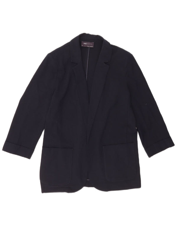 Giacca blazer aperta con maniche a 3/4 Marks & Spencer da donna UK 12 blu navy medio
