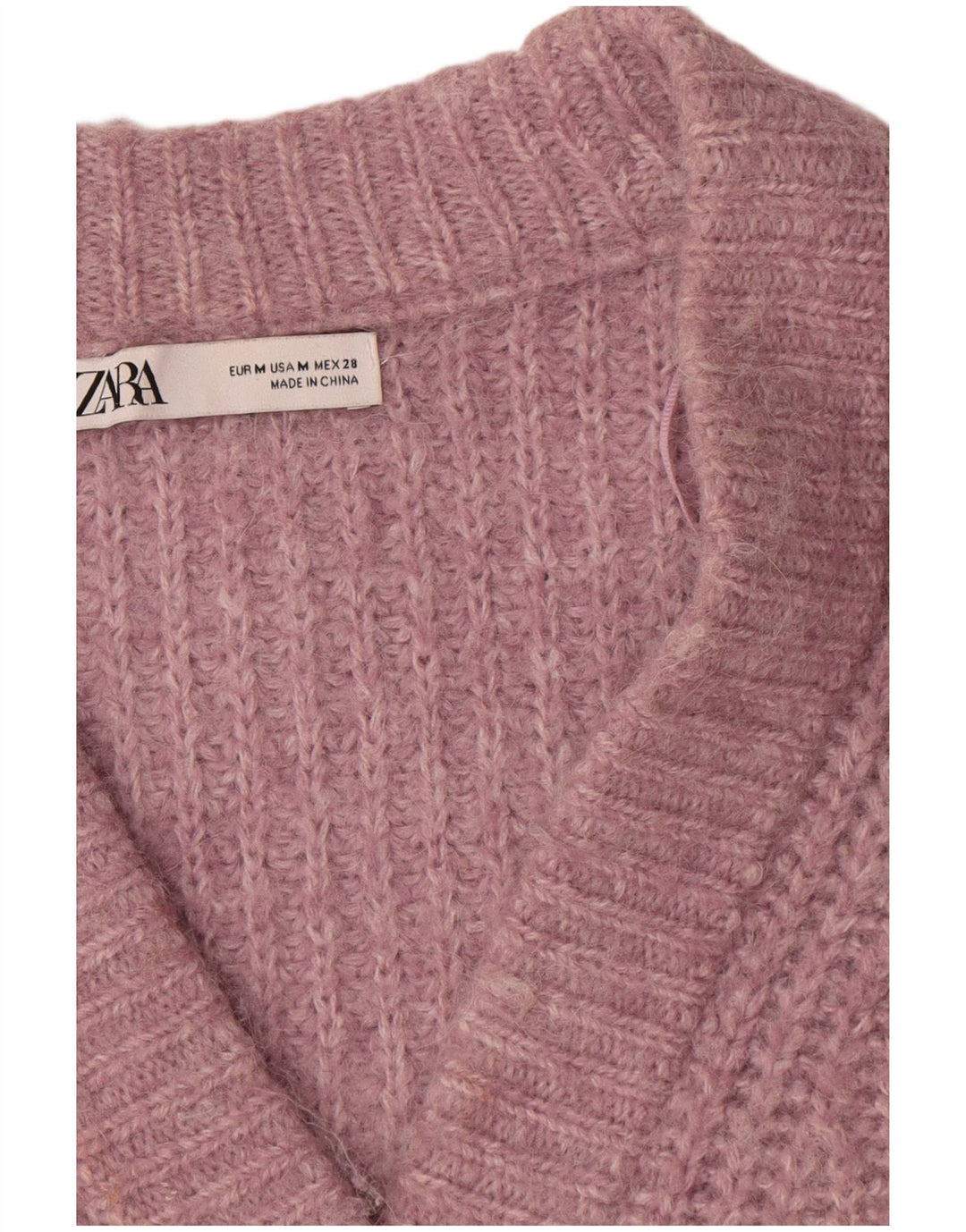Maglione cardigan oversize da donna Zara UK 14 Poliestere rosa medio