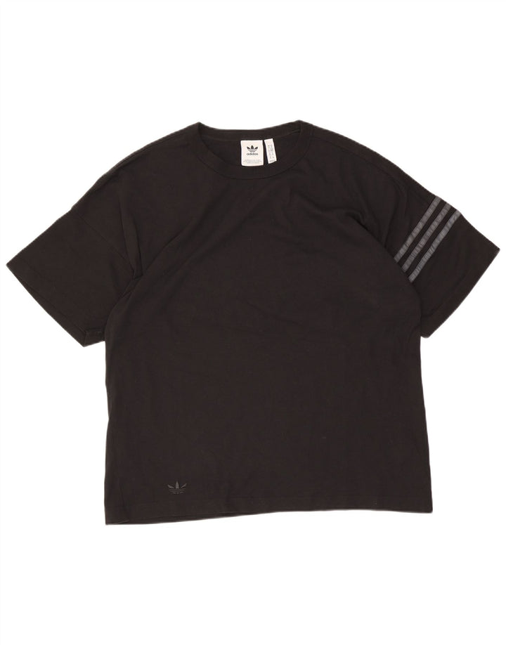 T-shirt Adidas da uomo Top media in cotone nero