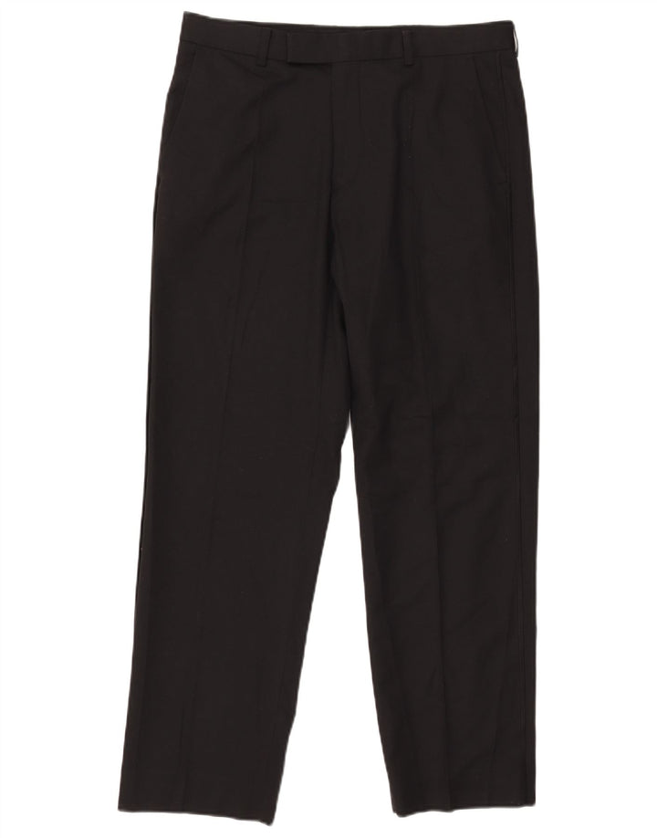 Pantaloni da abito dritti autografi da uomo Marks & Spencer W32 L29 neri