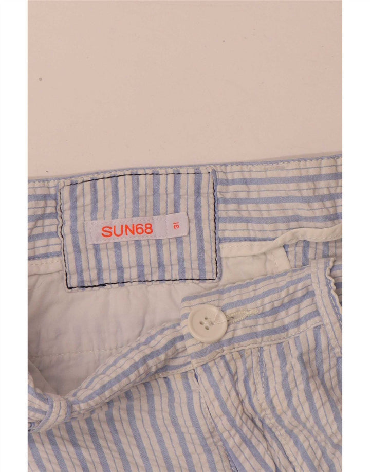 Pantaloncini chino da uomo Sun68 W31 cotone a righe blu medio