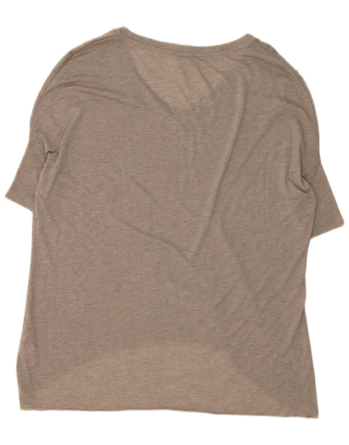 T-shirt oversize da donna Zara UK 10 piccola in poliestere beige