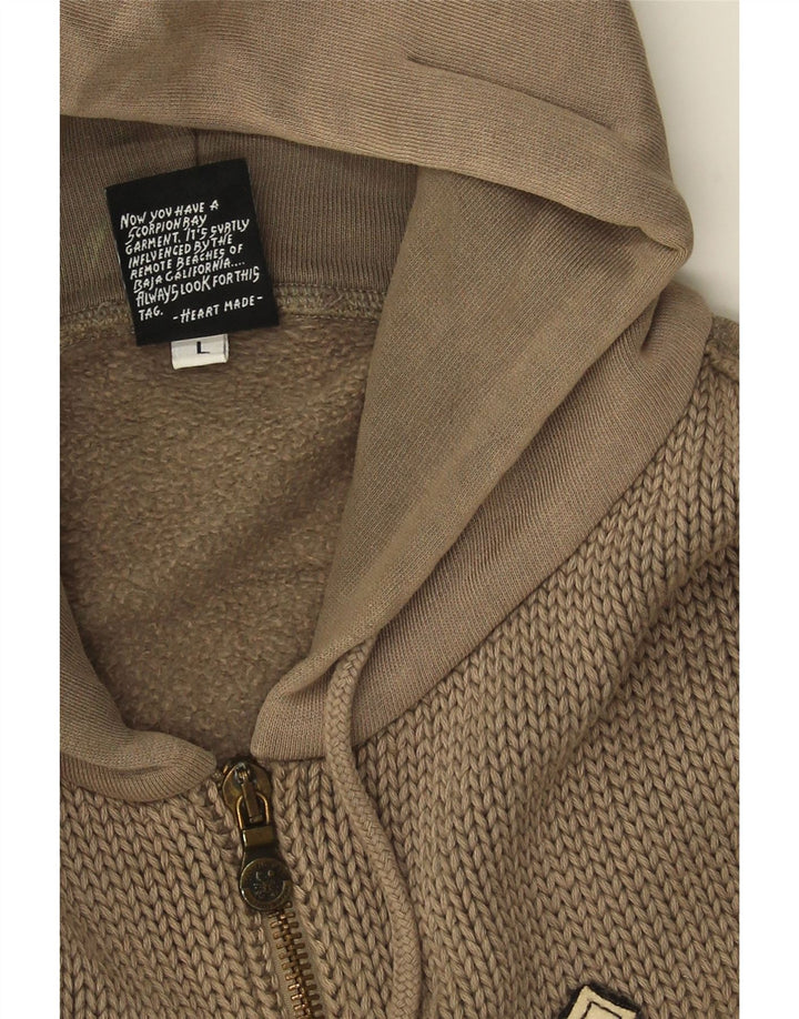 Maglione con cappuccio e zip grafica da uomo grande