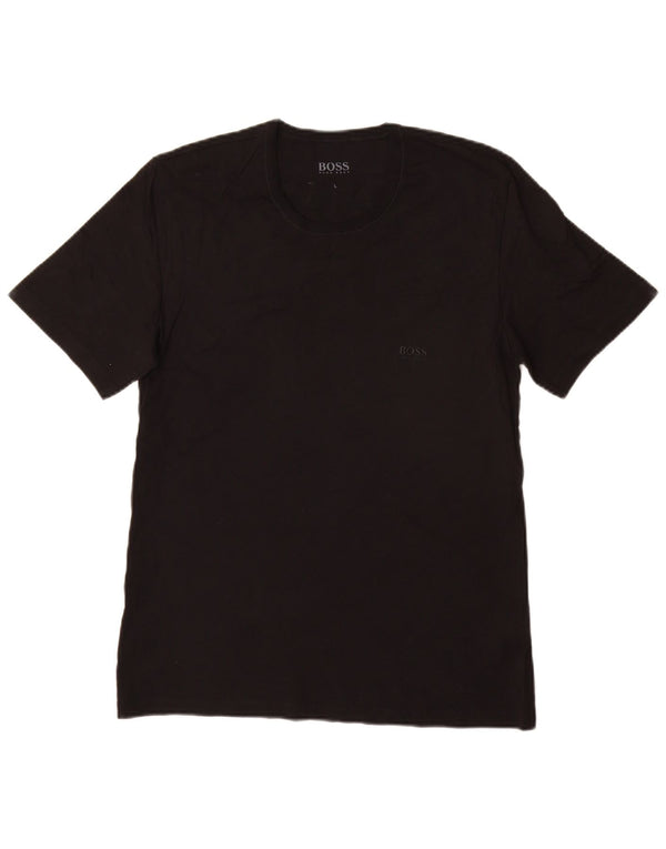 T-shirt da uomo Hugo Boss Top grande in cotone nero