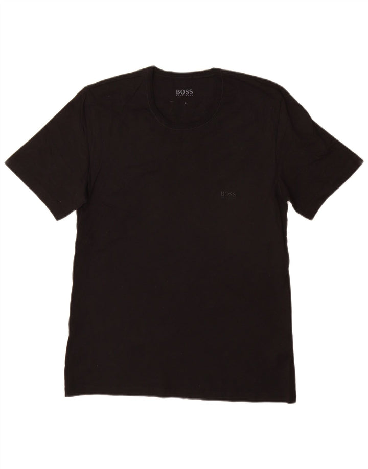 T-shirt da uomo Hugo Boss Top grande in cotone nero