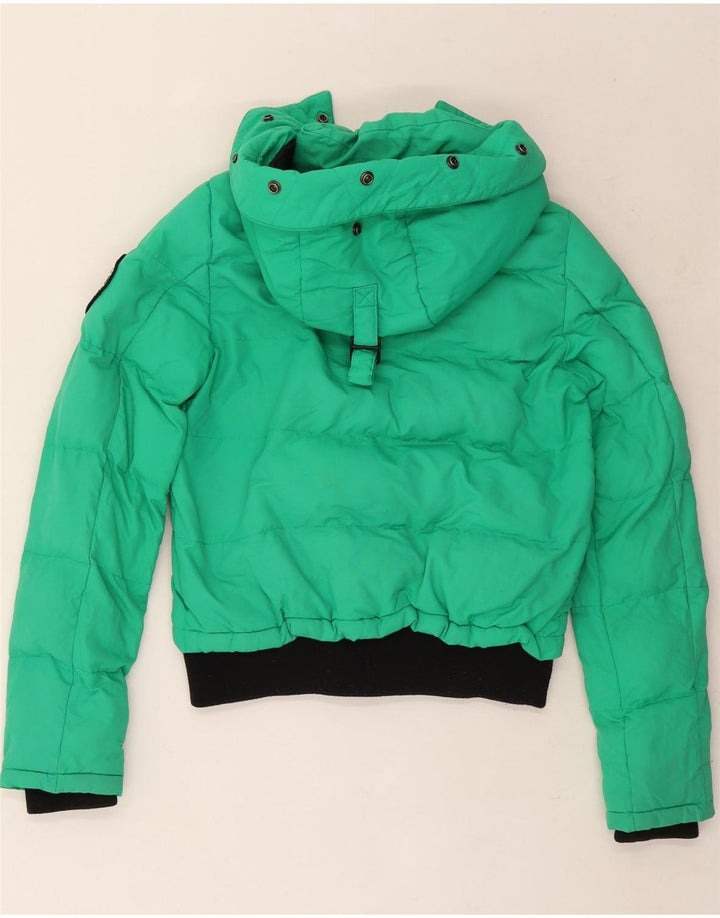 Giacca imbottita oversize con cappuccio da donna Superdry UK 8 Small Green Colourblock