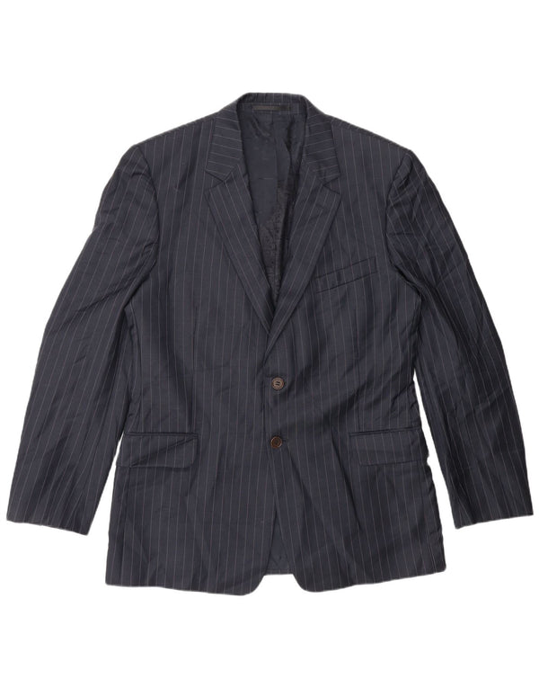 Giacca blazer da uomo a 2 bottoni Paul Smith UK 42 XL Lana gessata blu navy