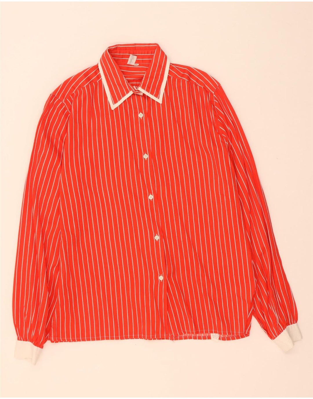 Camicia Vintage da Donna IT 44 Cotone Gessato Medio Rosso