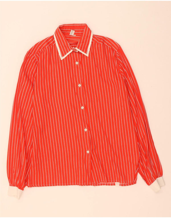 Camicia Vintage da Donna IT 44 Cotone Gessato Medio Rosso