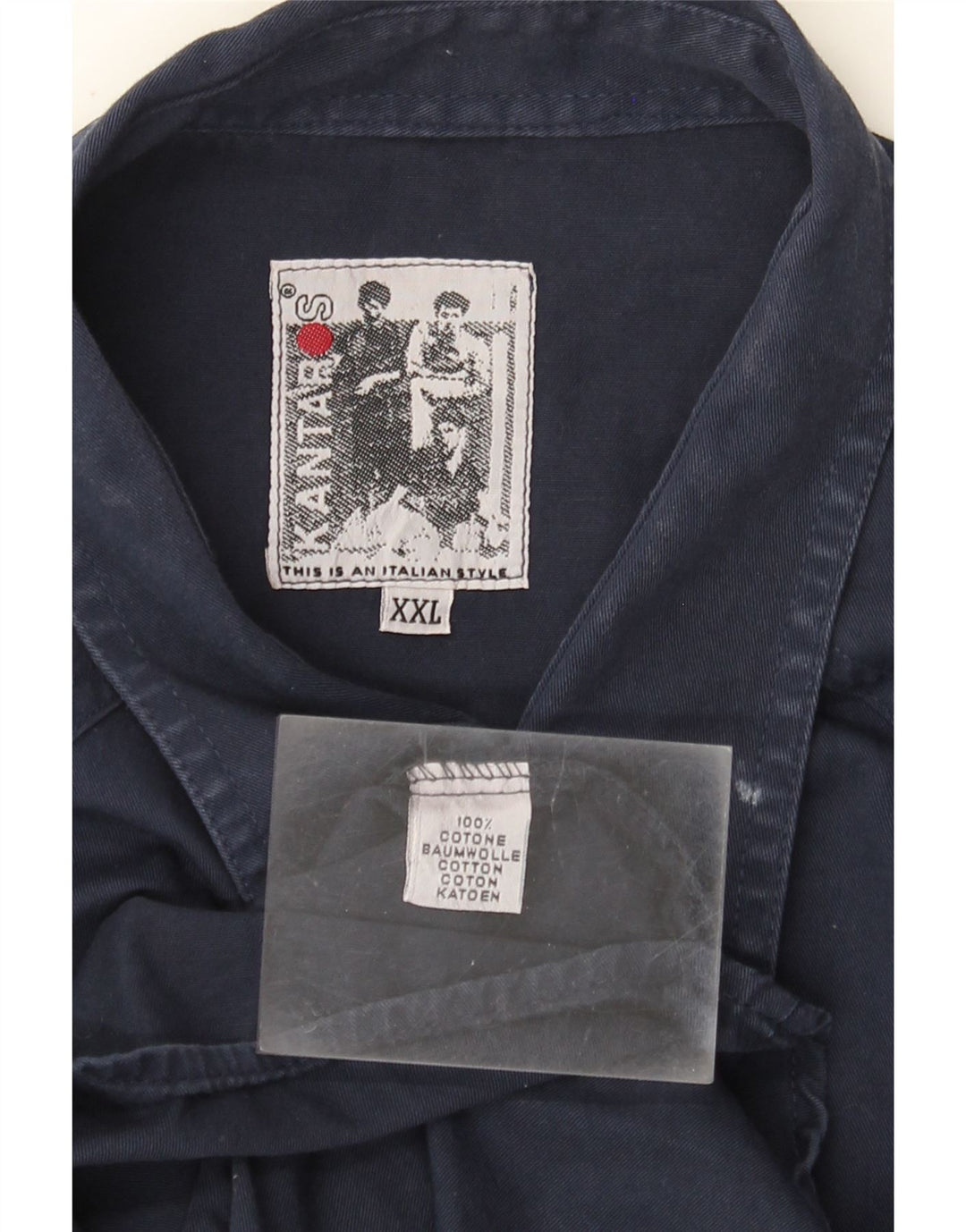 Camicia da uomo Kantaros 2XL in cotone blu navy
