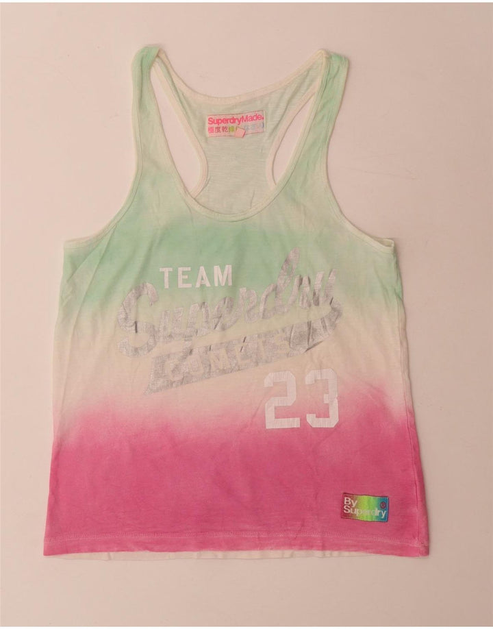 T-shirt grafica da donna Superdry Top UK 10 Small multicolore Tie Dye