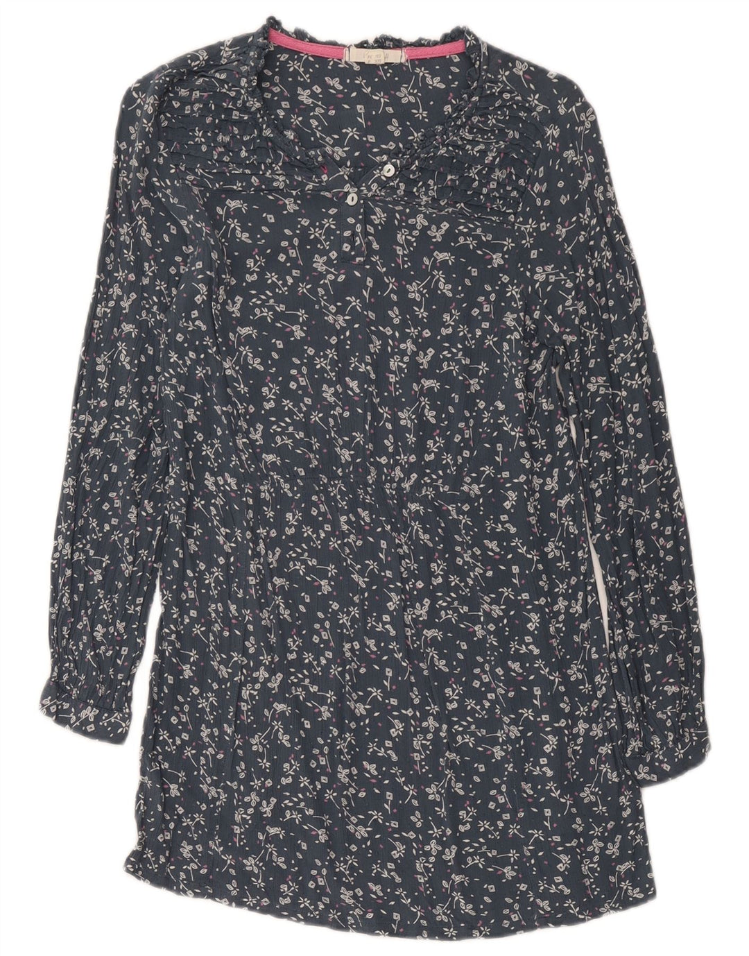 Abito a trapezio a maniche lunghe da donna di White Stuff UK 8 Piccolo blu navy floreale
