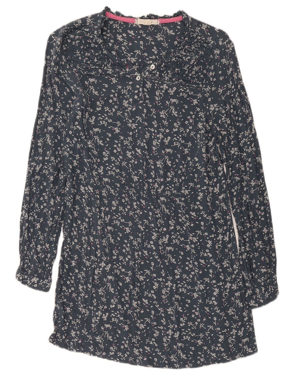Abito a trapezio a maniche lunghe da donna di White Stuff UK 8 Piccolo blu navy floreale