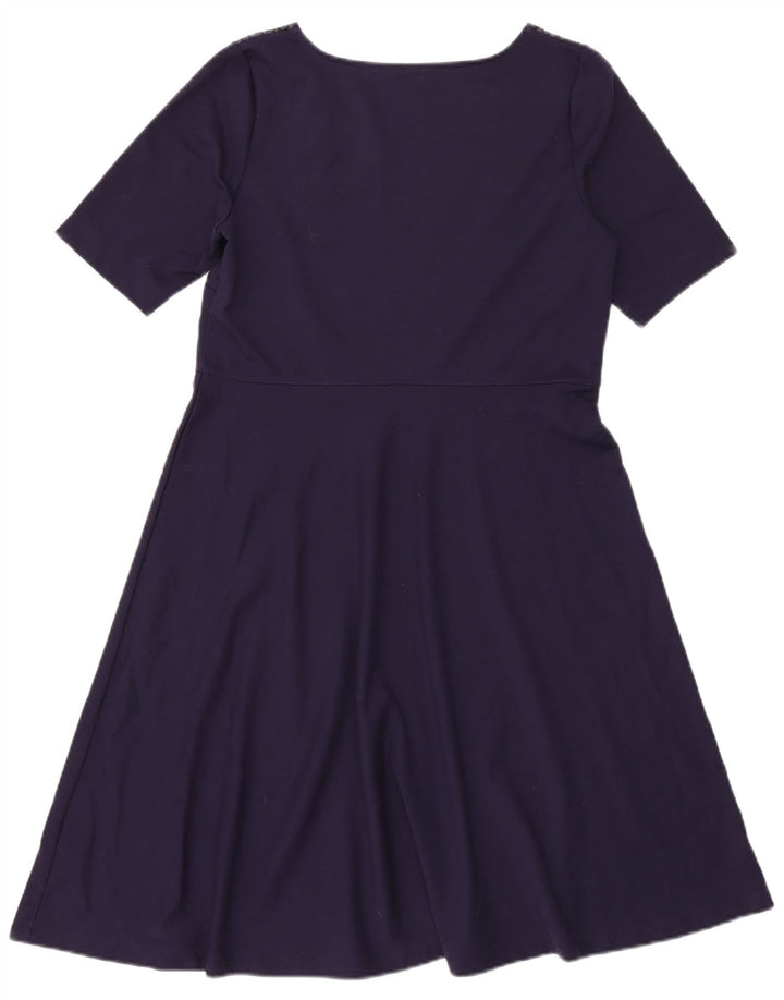 MARKS & SPENCER Abito a trapezio da donna UK 14 Medio blu navy floreale