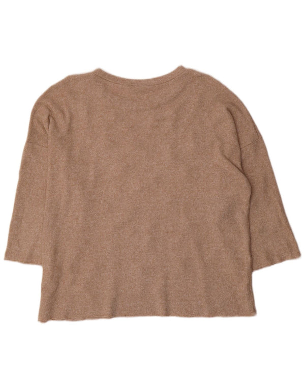 Maglione da donna Zara Trafaluc con scollo a barca UK 14 Marrone medio screziato