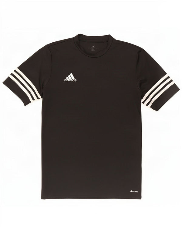 T-shirt Adidas Climalite da uomo piccola piccola in poliestere nero