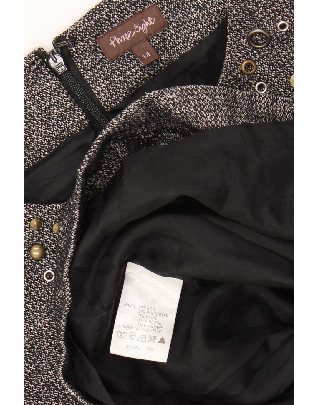 Abito a trapezio da donna Phase Eight UK 14 Seta grigio medio