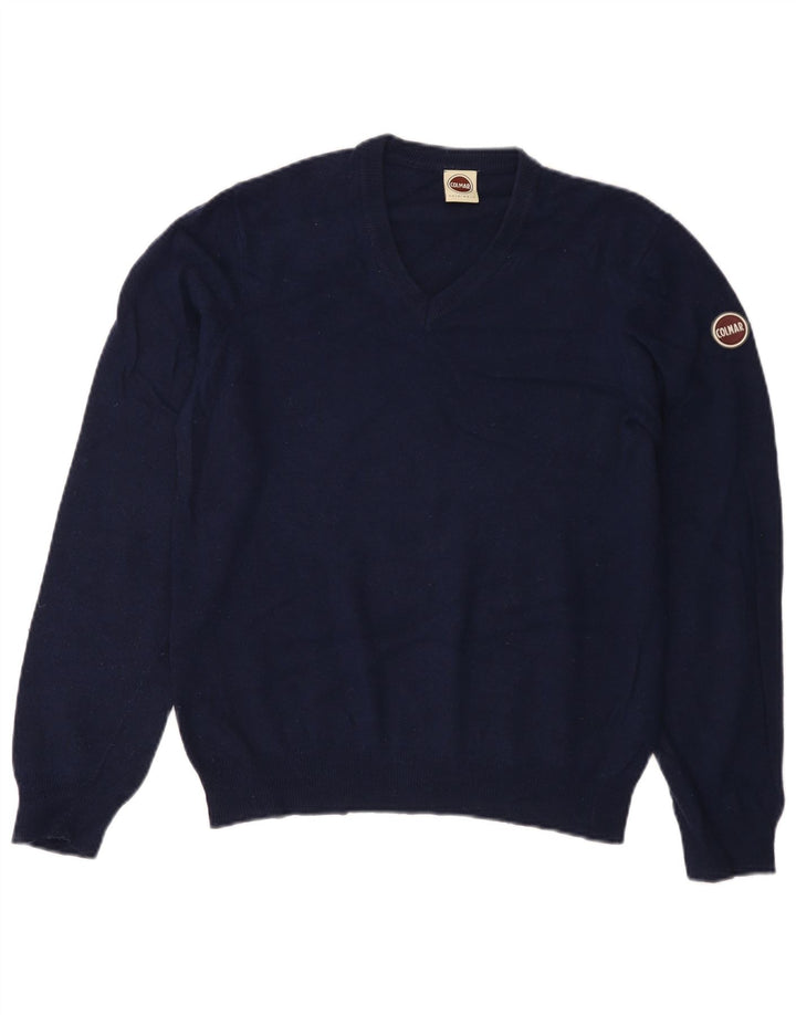 Maglione maglione con scollo a V da donna Colmar UK 14 Lana blu navy media