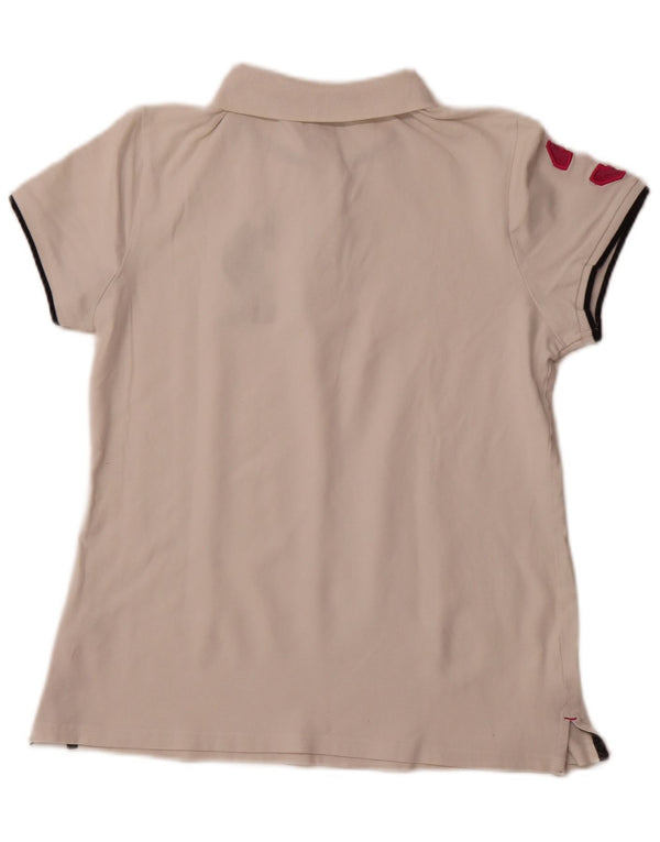 US POLO ASSN Polo grafica da donna UK 18 XL Cotone bianco