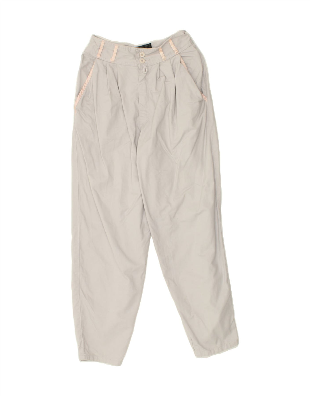 VINTAGE Womens Pegged Chino Trousers US 7/8 Medium W26 L28 White Vintage Vintage and Second-Hand Vintage from Messina Hembry 