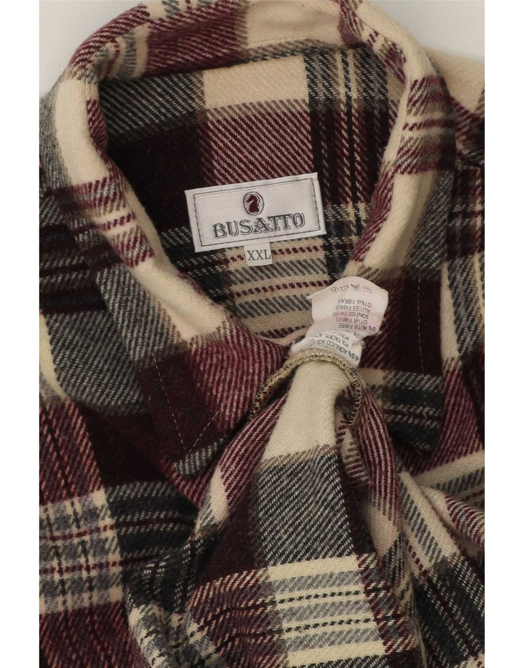 Camicia vintage da uomo in flanella 2XL in acrilico a quadri multicolore