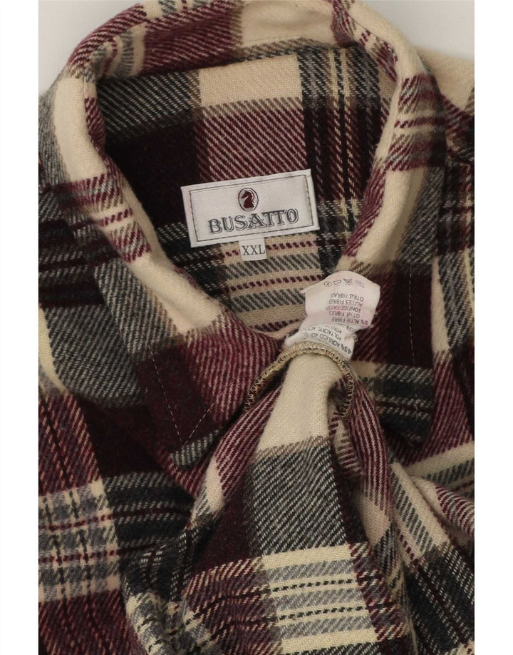 Camicia vintage da uomo in flanella 2XL in acrilico a quadri multicolore