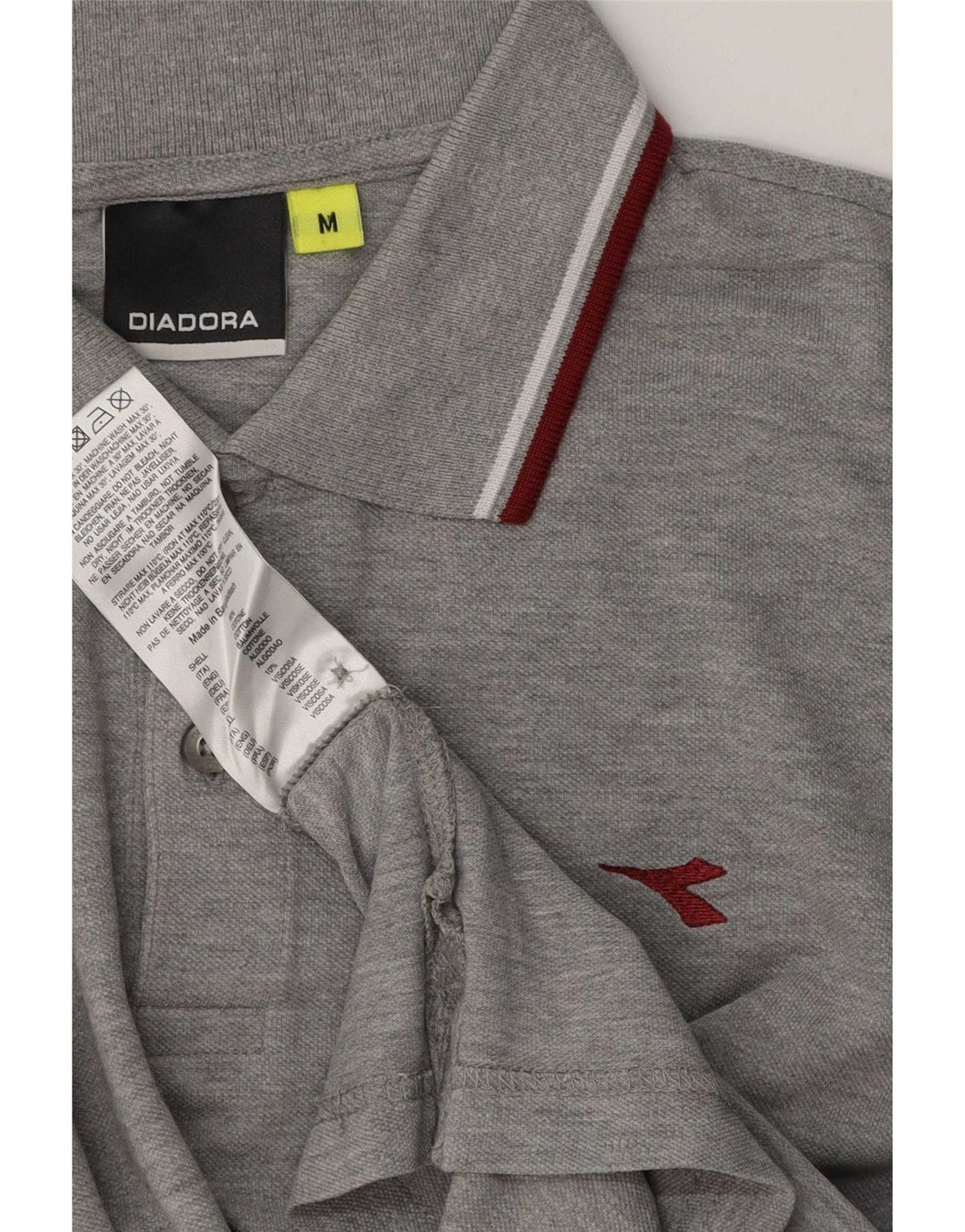 Polo Diadora Uomo Regular Fit Cotone Grigio Medio