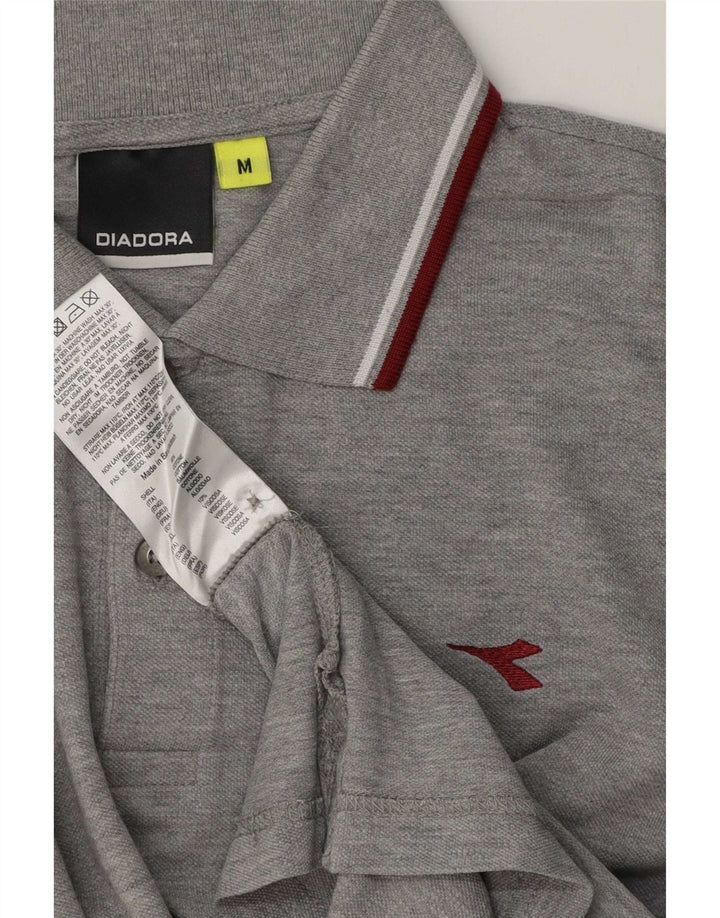 Polo Diadora Uomo Regular Fit Cotone Grigio Medio