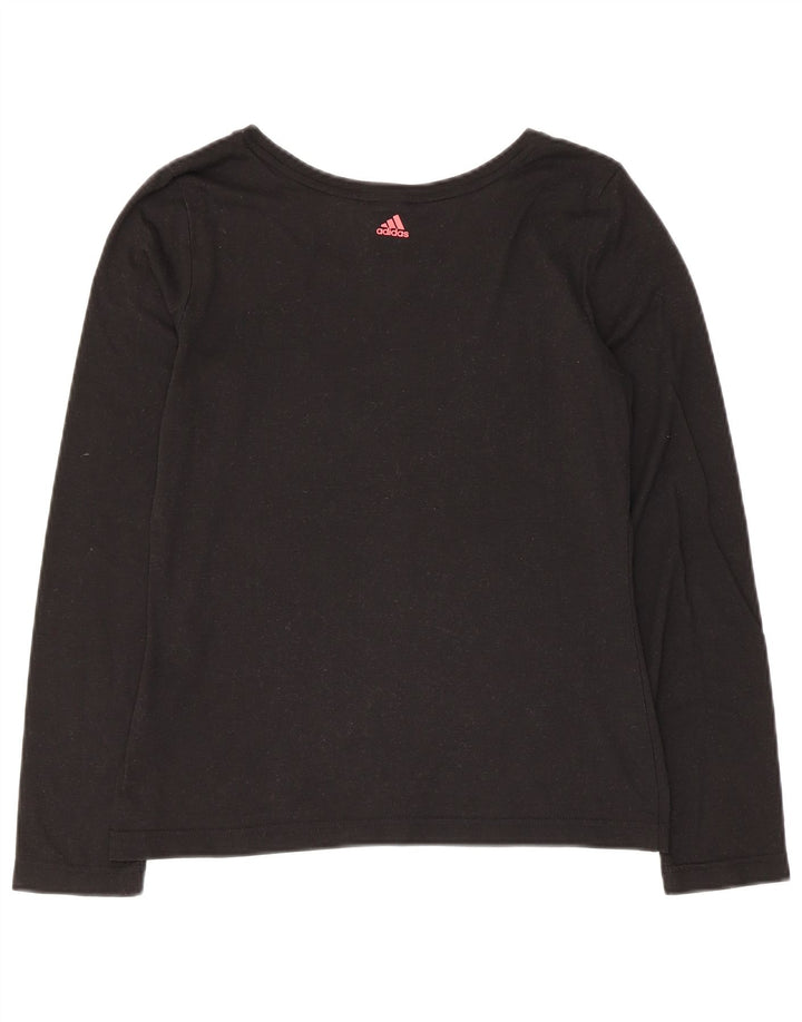 Top grafico da donna Adidas manica lunga UK 8/10 piccolo nero