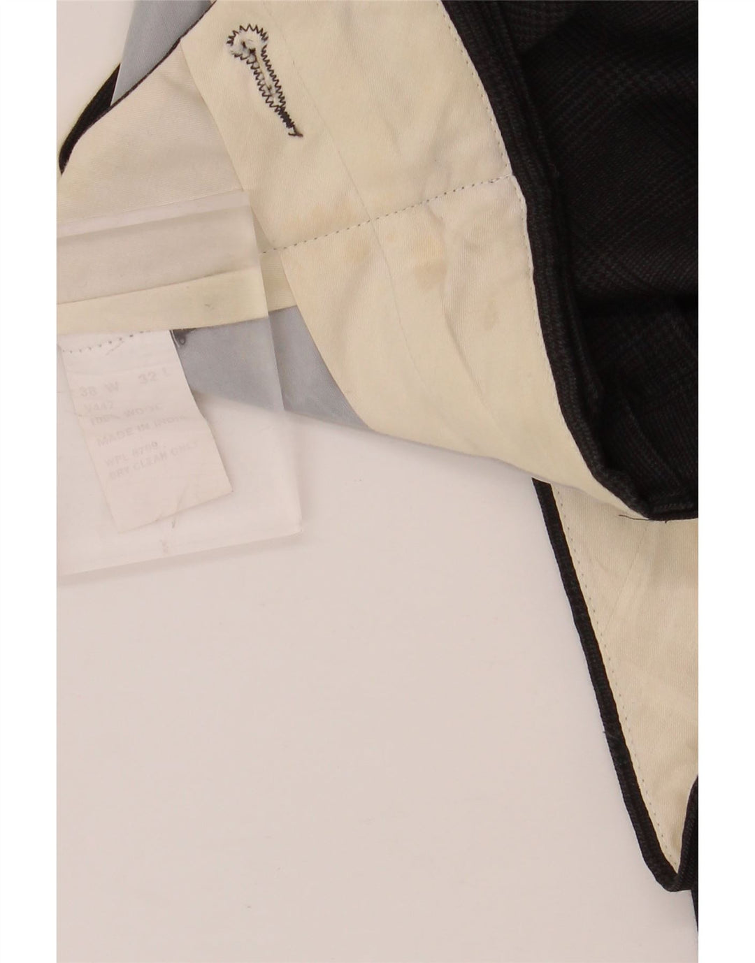 Pantaloni da abito da uomo NAUTICA con pegging W38 L32 lana a quadri grigi