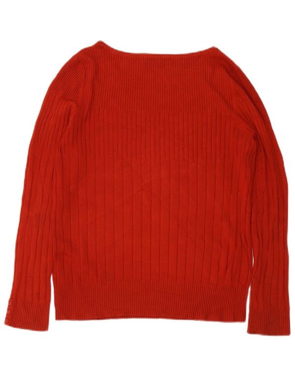 Maglione maglione con scollo a barca da donna Marks & Spencer UK 16 grande viscosa rossa