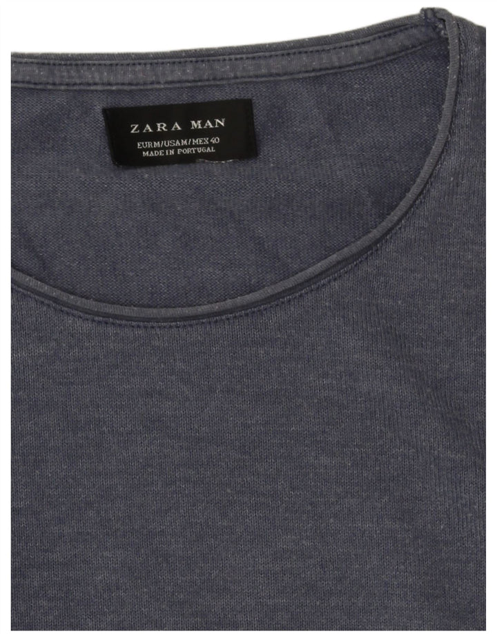 T-shirt Zara da uomo Top medio blu navy