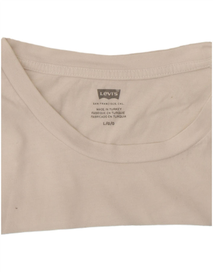 T-shirt grafica da donna LEVI'S Top UK 16 grande bianca