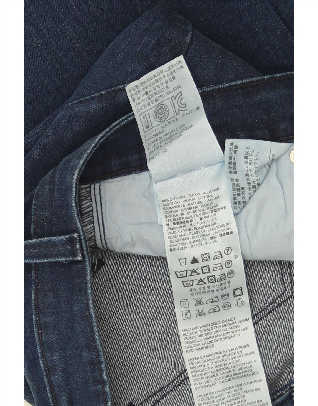 Jeans dritti a vita bassa da donna Levi's W29 L32 cotone blu