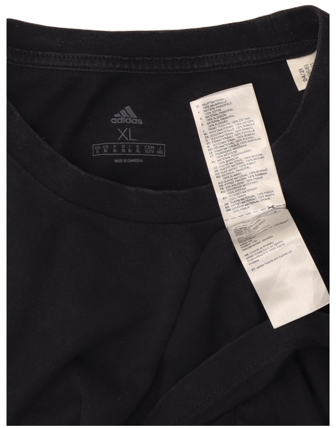 T-shirt da uomo Adidas Top XL blu navy in cotone