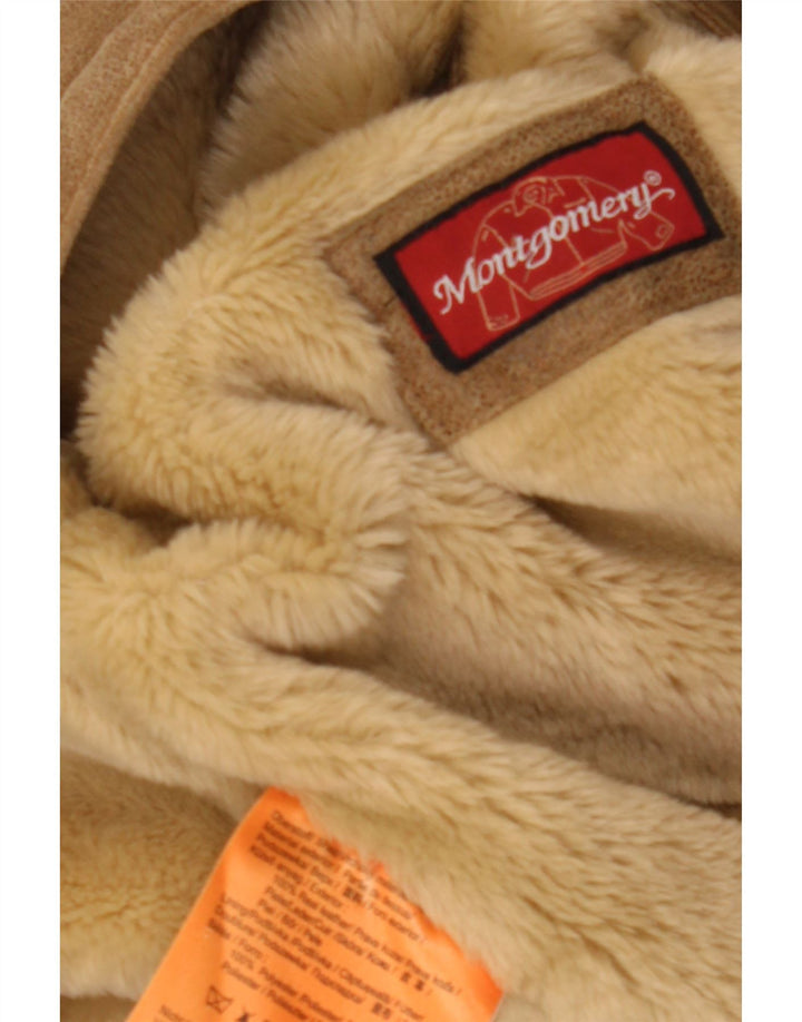 MONTGOMERY Giubbotto in shearling da uomo UK 44 2XL Pelle marrone