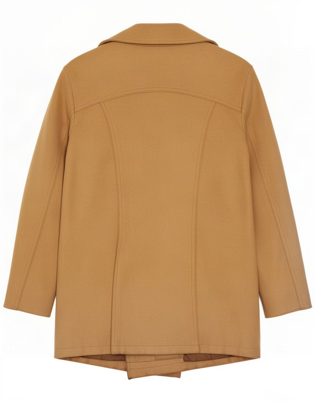 Cappotto doppiopetto vintage in pelle scamosciata da uomo UK 36 piccolo beige