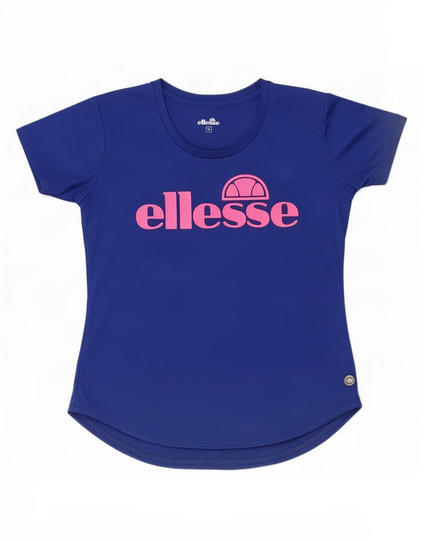 T-shirt grafica da donna Ellesse Top UK 12 poliestere blu medio