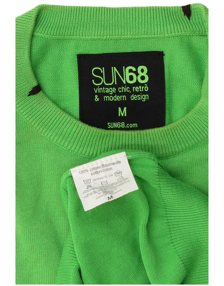 Maglione maglione girocollo da uomo Sun68 in cotone verde medio