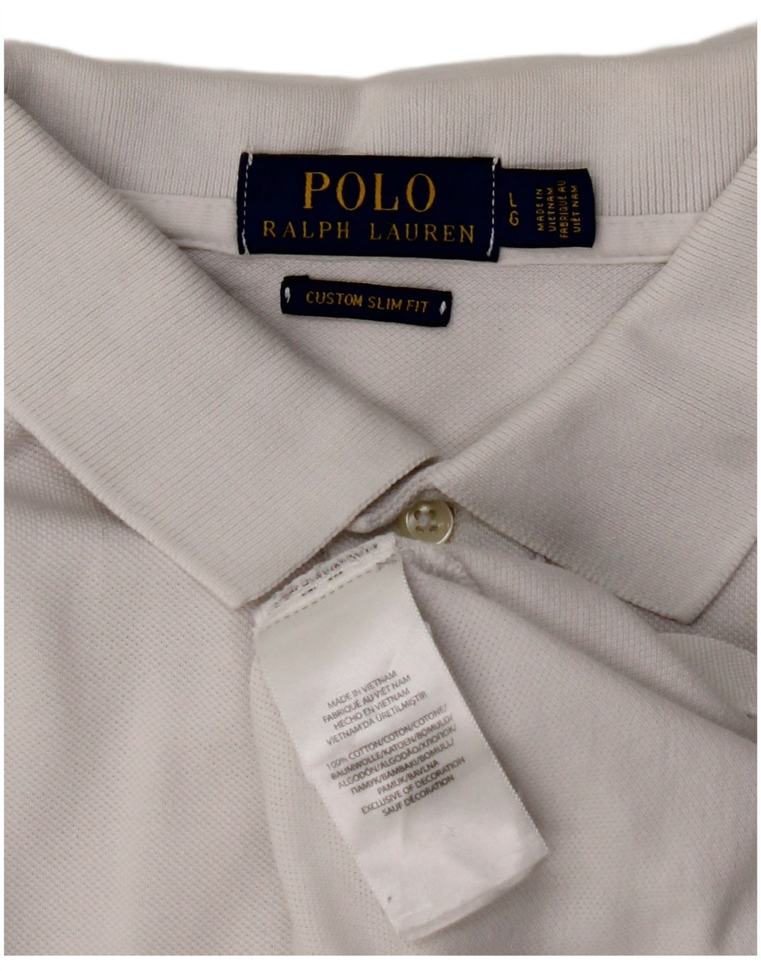 POLO RALPH LAUREN Polo da uomo slim fit personalizzata grande in cotone bianco