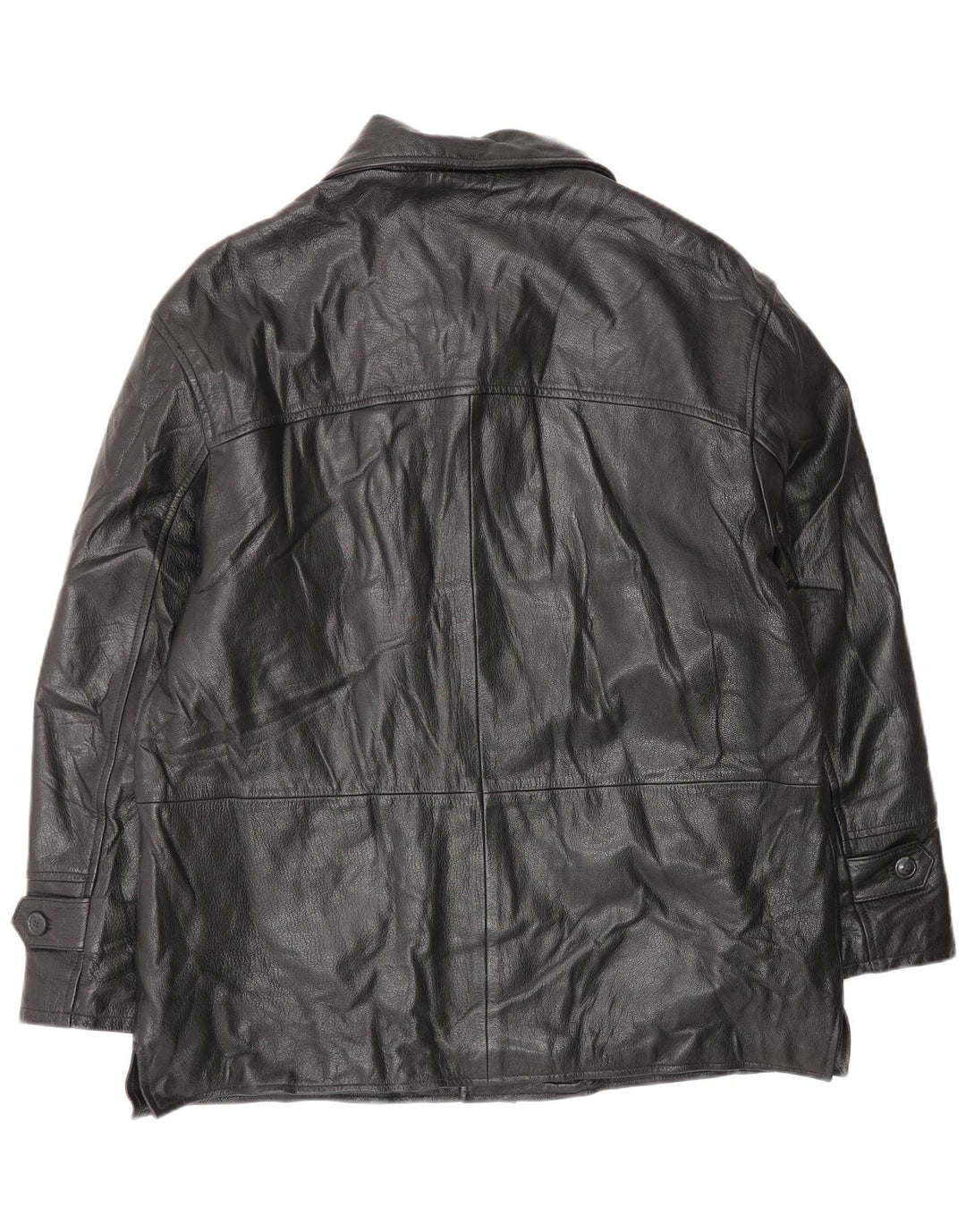 Giacca in Pelle Uomo VINTAGE IT 52 XL Pelle Nera