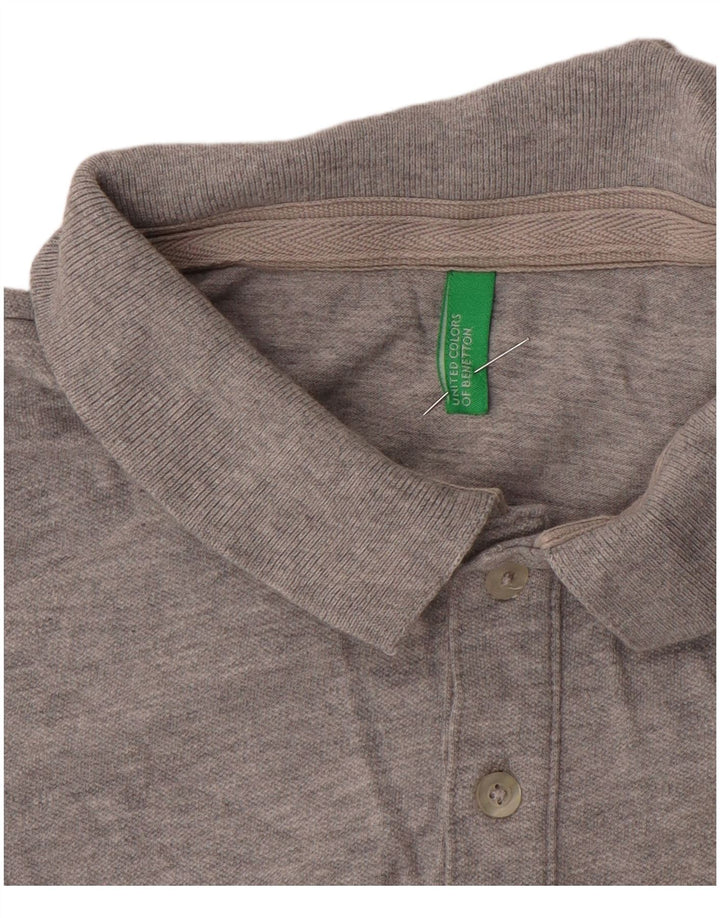 Polo Benetton da uomo UK 14 grigio medio