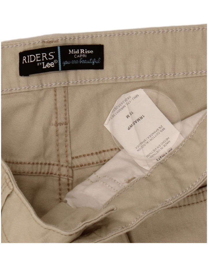 Pantaloni Capri da donna a vita media da motociclista LEE US 10 Large W32 L18 Cotone beige