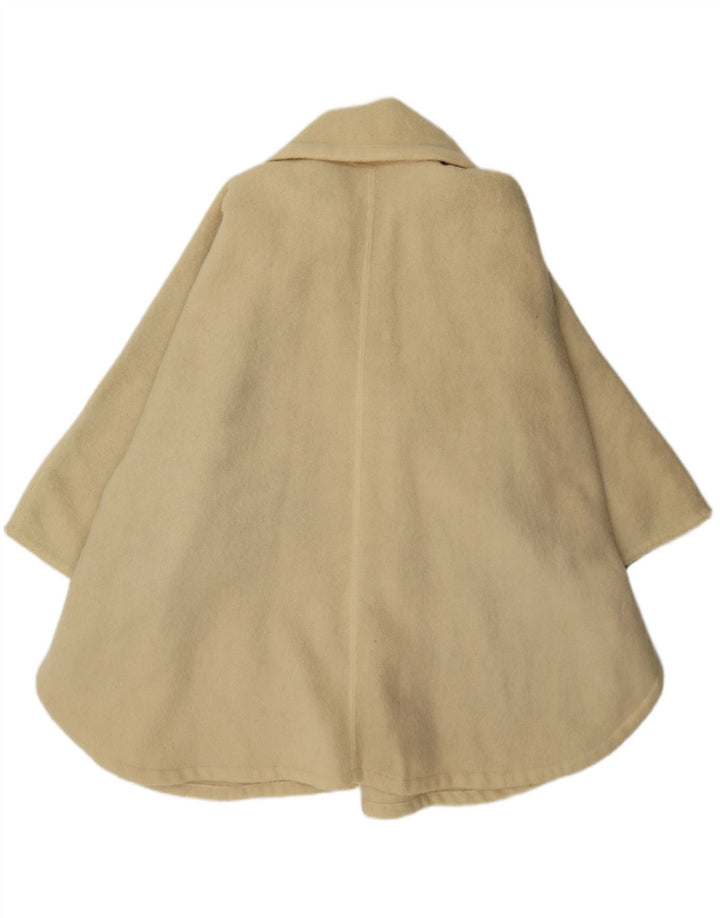 Cappotto a mantella oversize vintage da donna IT 44 in lana beige medio