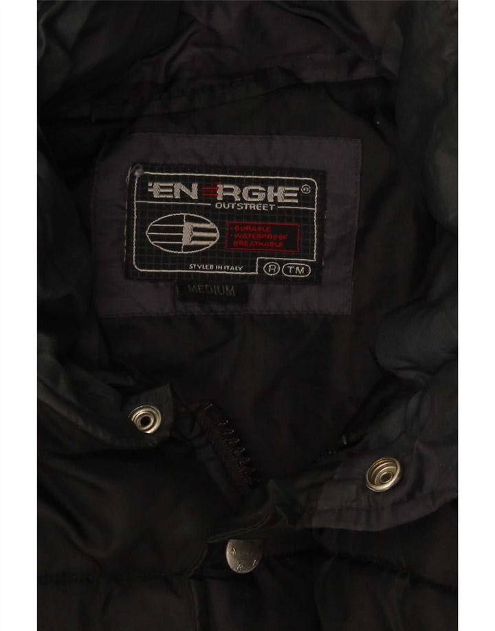 Giacca imbottita con cappuccio grafico da uomo Energie UK 38 nylon nero medio